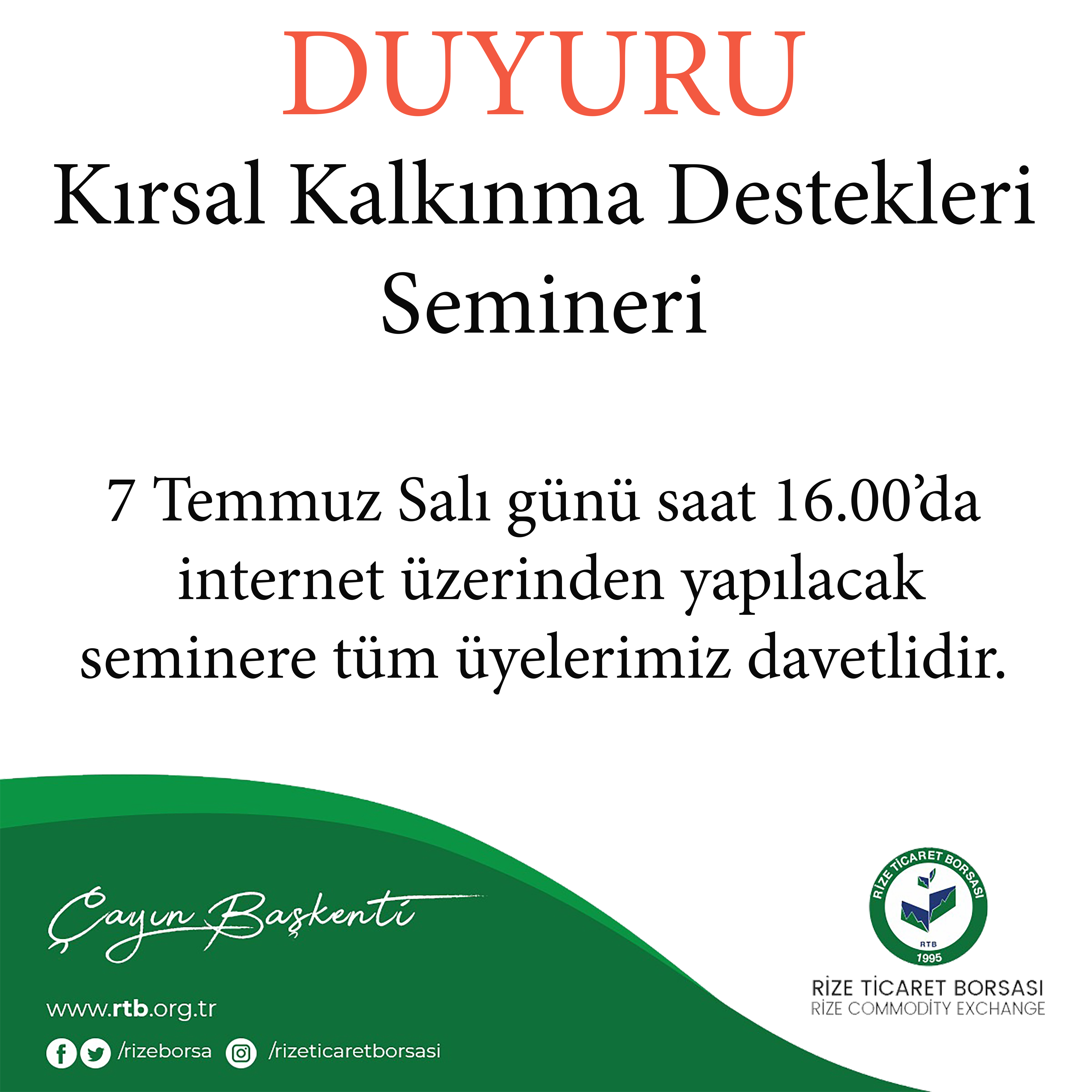 Kırsal Kalkınma Destekleri Semineri