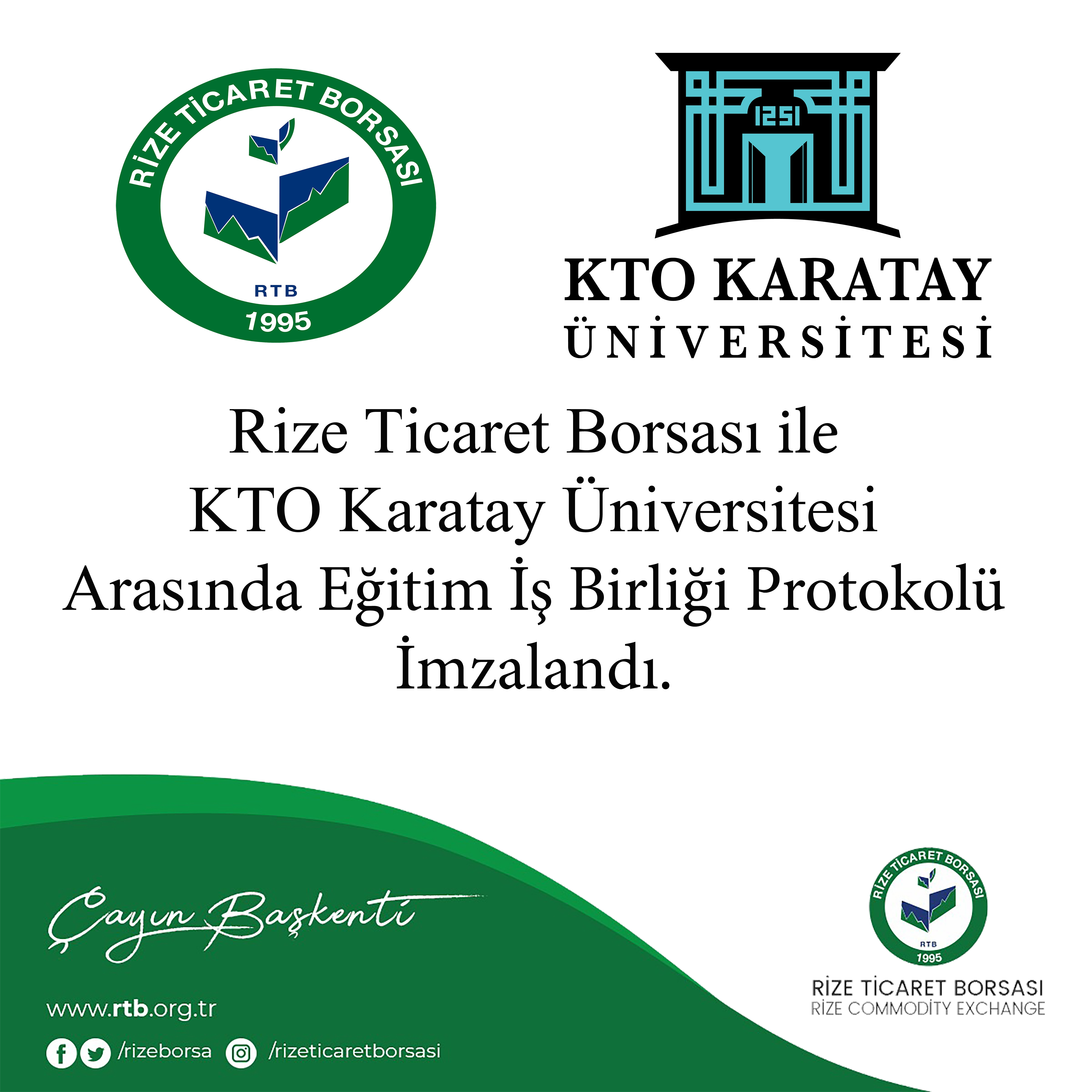 Karatay Üniversitesi'yle RTB Arasında Eğitim İş Birliği Protokolü