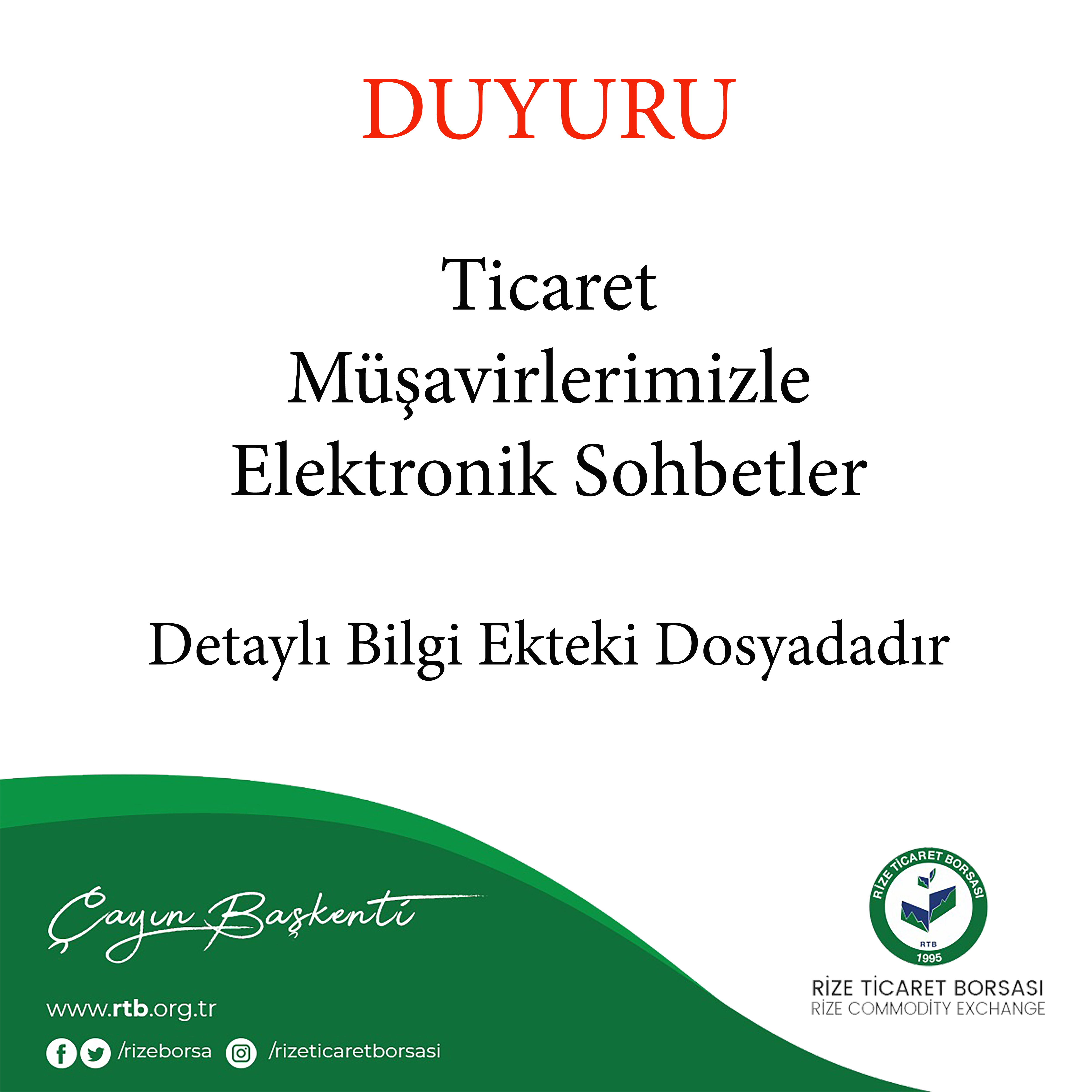 Ticaret Müşavirlerimizle Elektronik Sohbetler