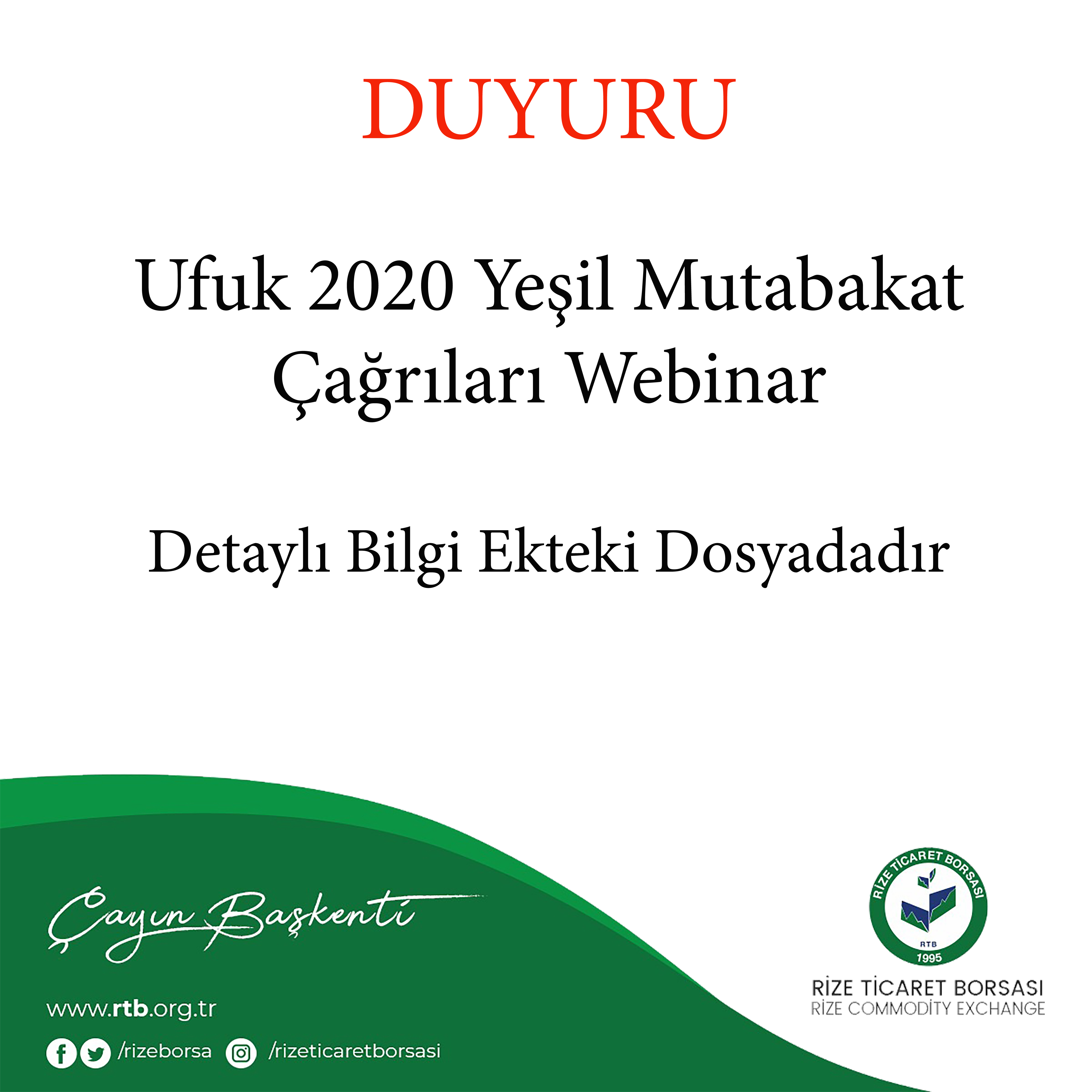 Ufuk 2020 Yeşil Mutabakat Çağrıları Webinar