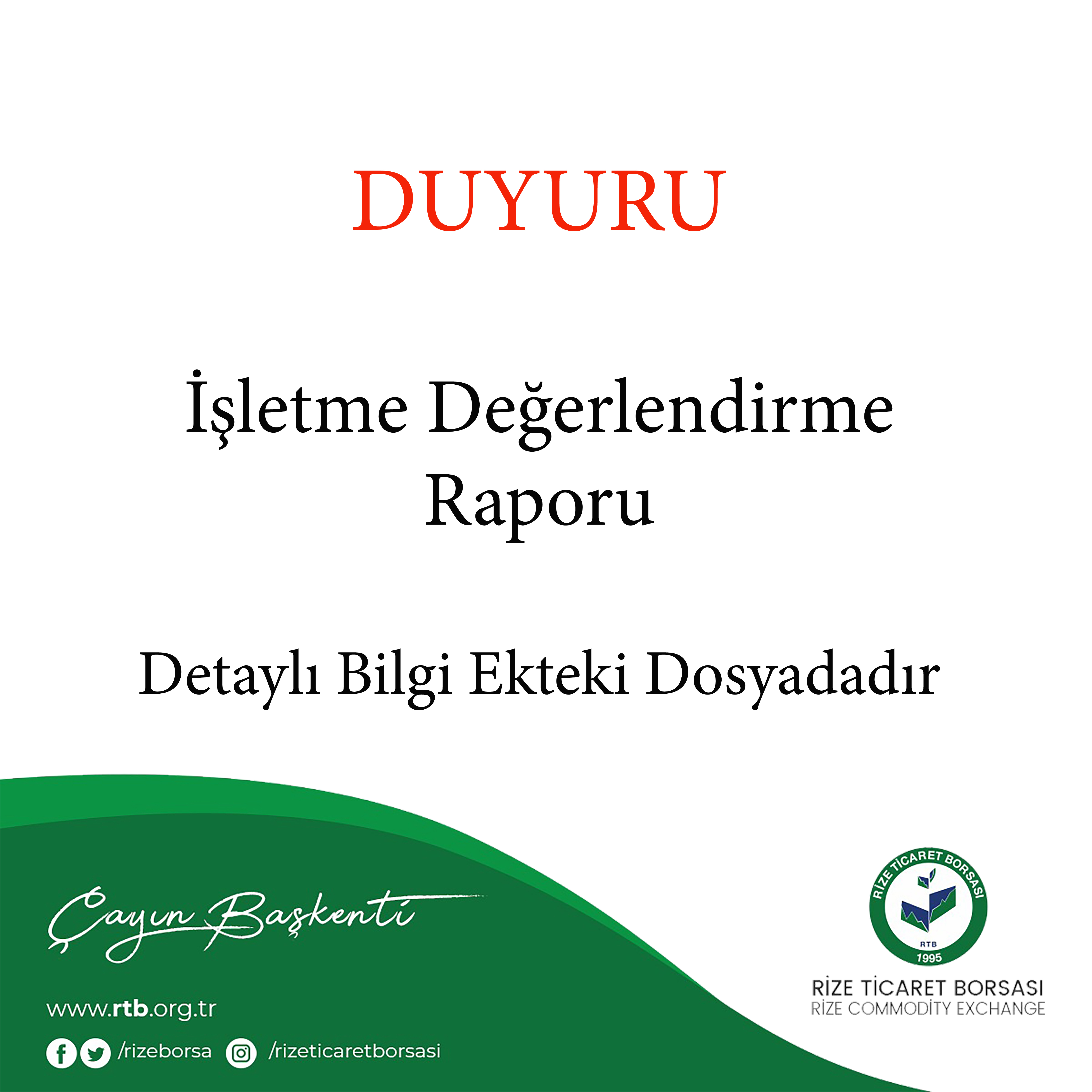 İşletme Değerlendirme Raporu