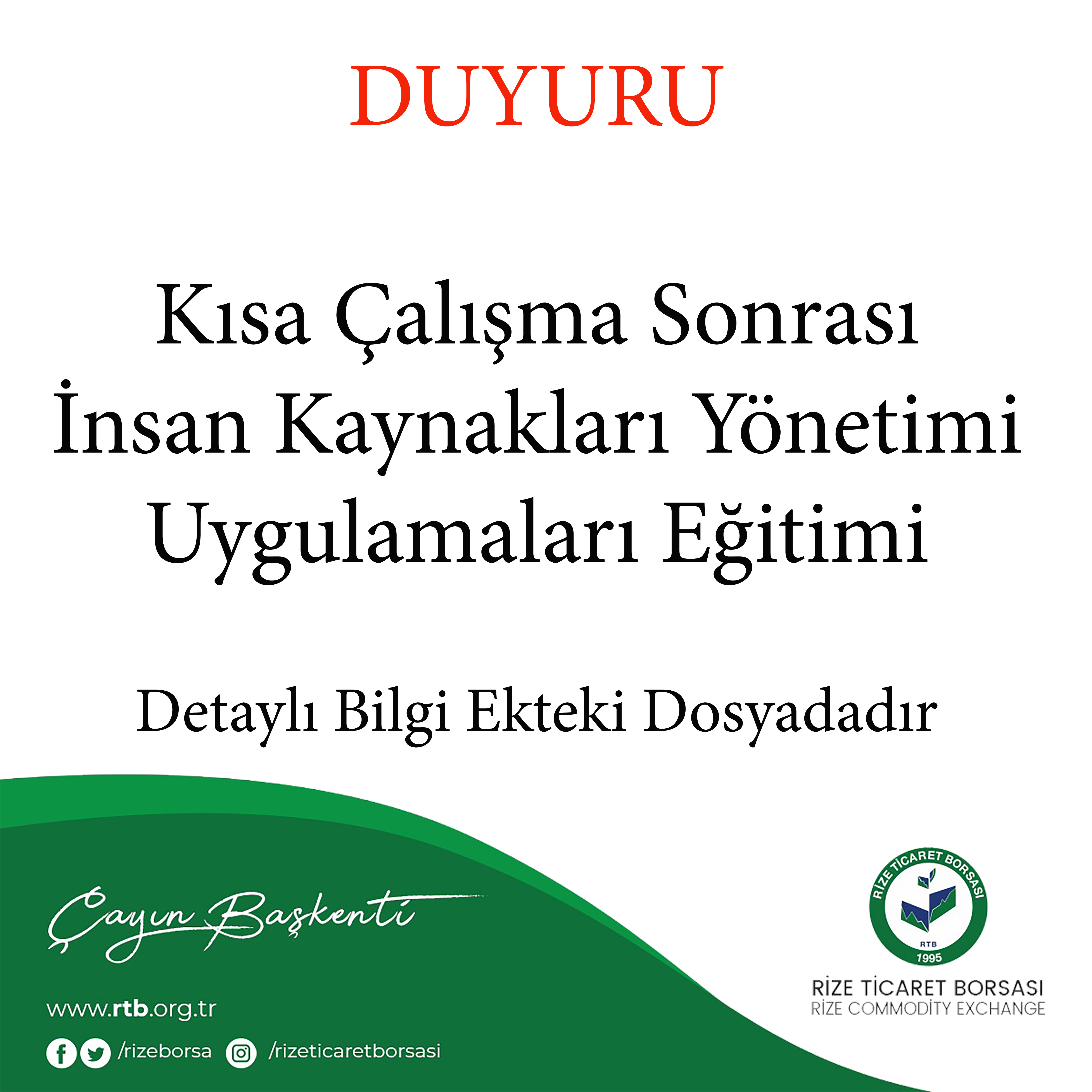 Kısa Çalışma Sonrası İnsan Kaynakları Yönetimi Uygulamaları Eğitimi