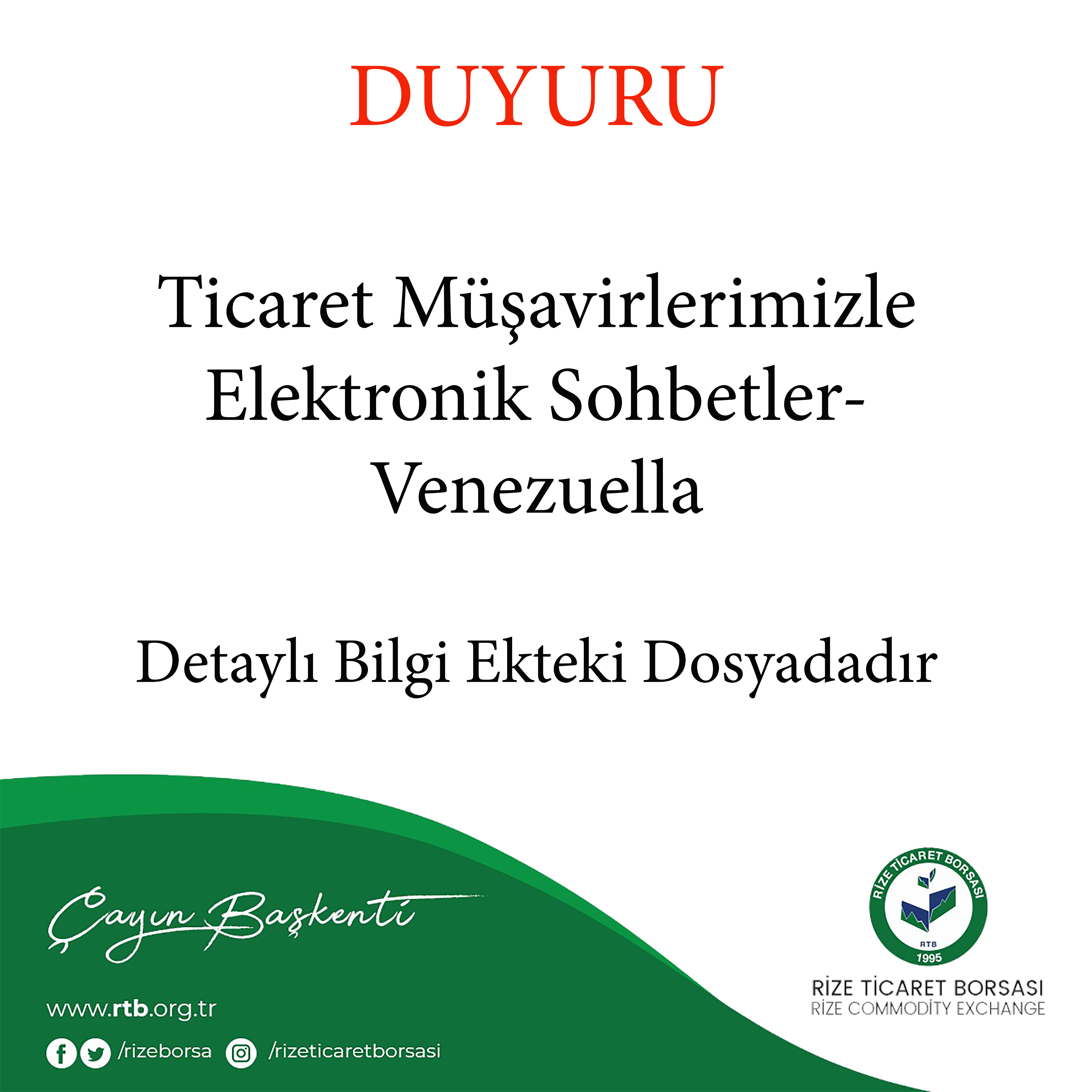 Ticaret Müşavirlerimizle Elektronik Sohbetler- Venezuella