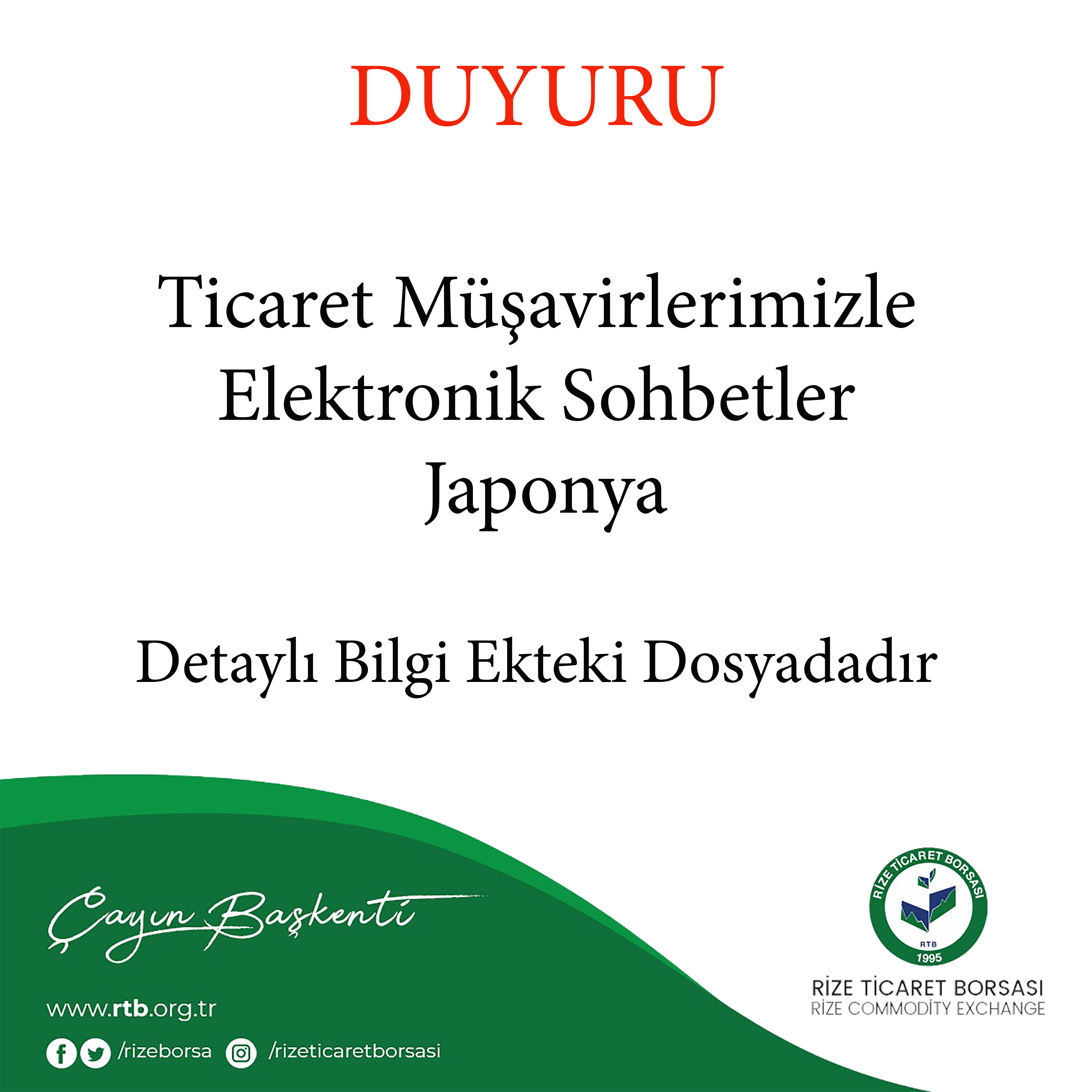 Ticaret Müşavirlerimizle Elektronik Sohbetler, Japonya