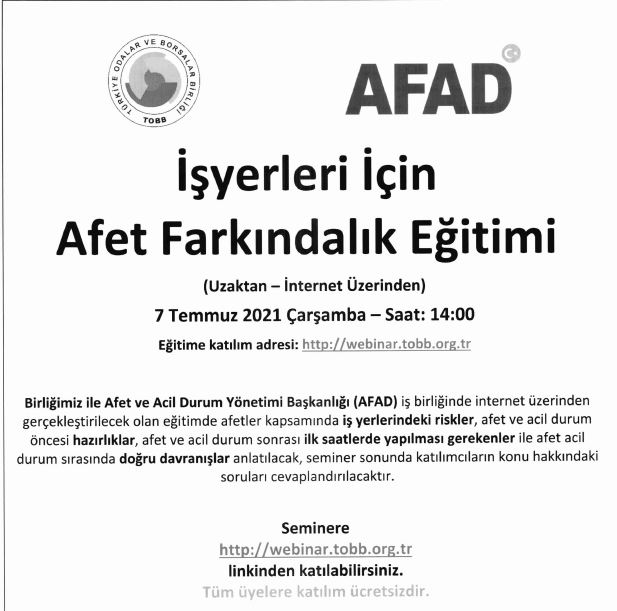 İş Yerleri İçin Afet Farkındalık Eğitimi