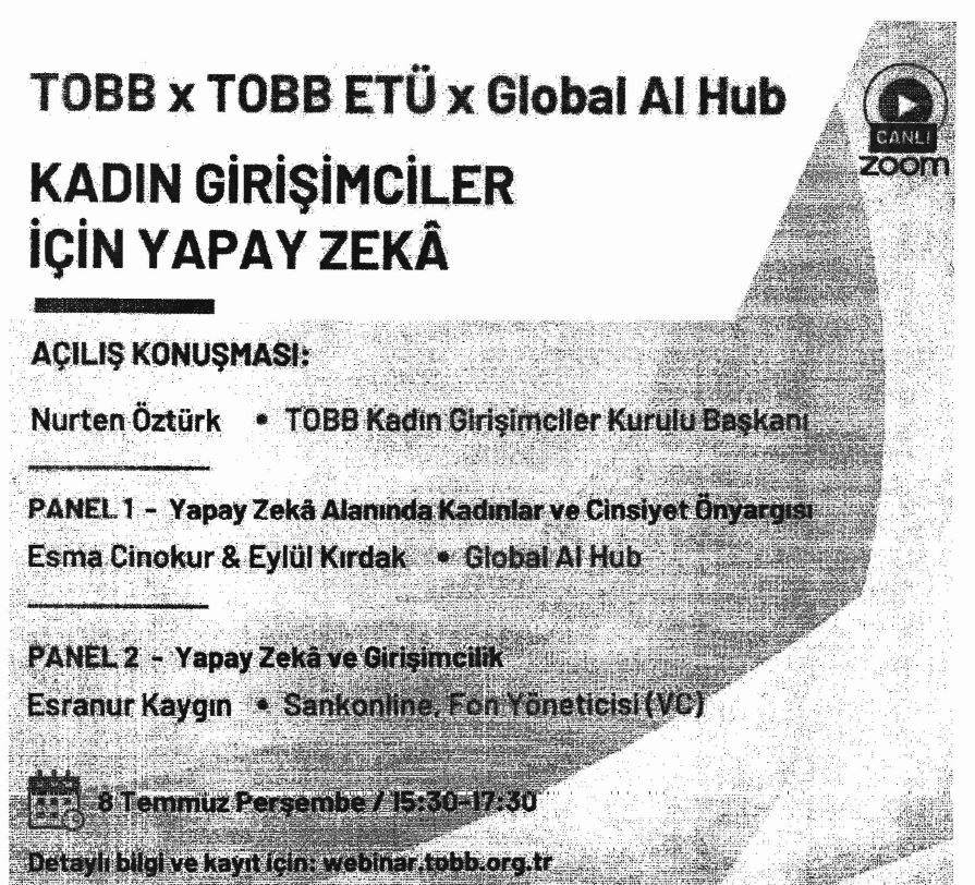Kadın Girişimciler İçin Yapay Zeka Webinar ve Eğitimi