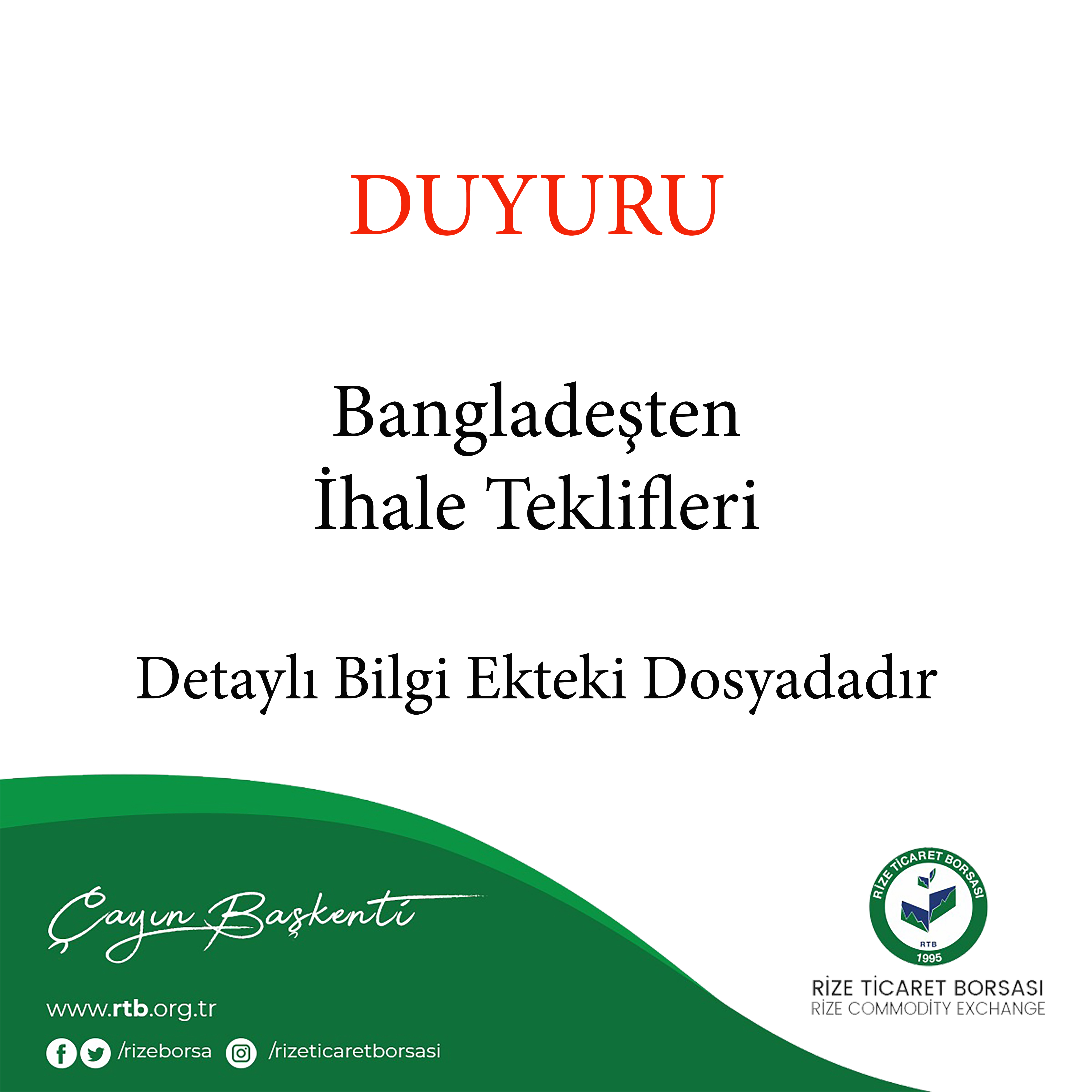 Bangladeşten İhale Teklifleri