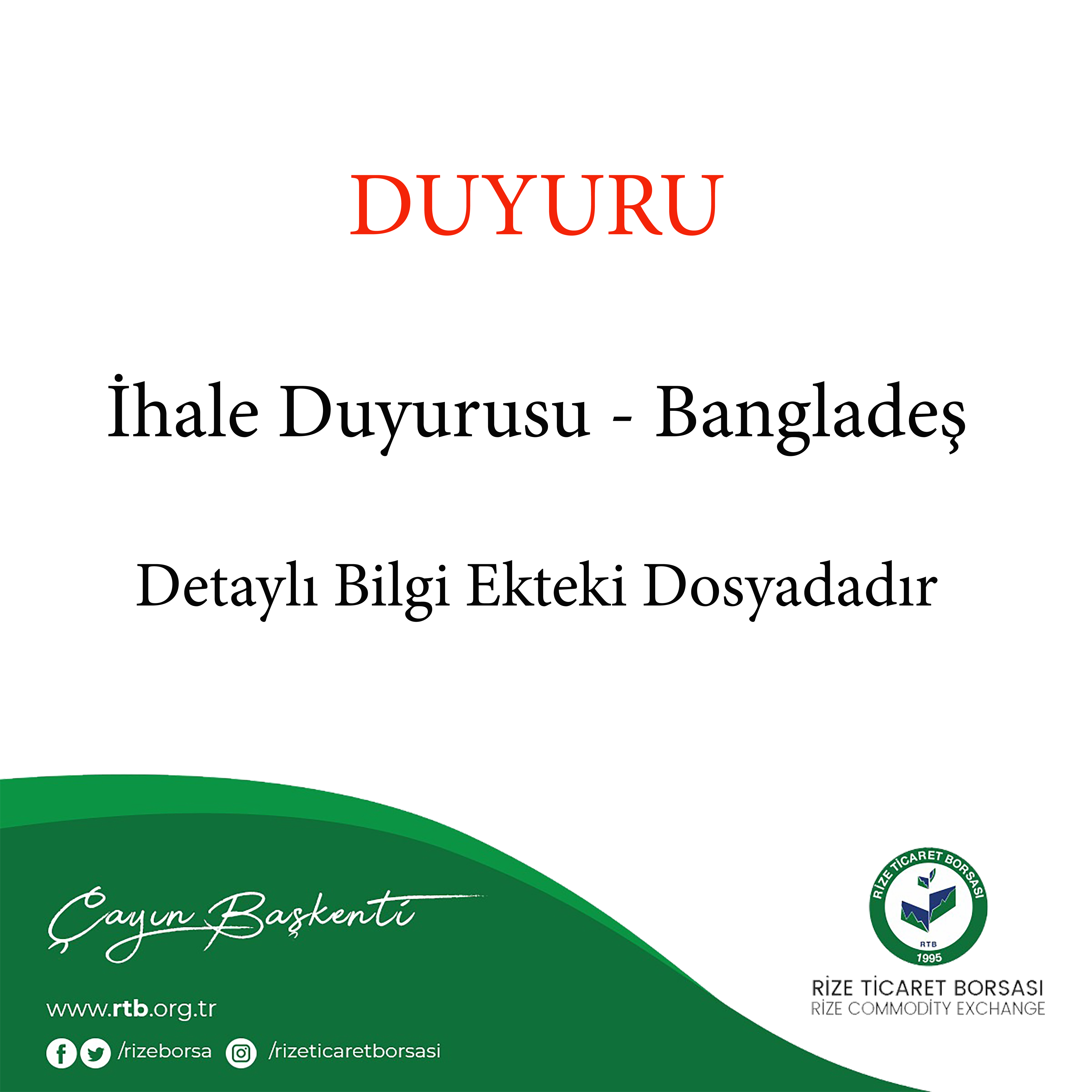 İhale Duyurusu - Bangladeş