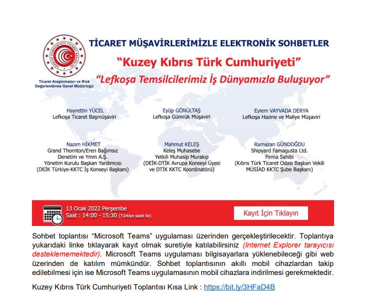  Ticaret Müşavirlerimiz ile Elektronik Sohbetler - KKTC