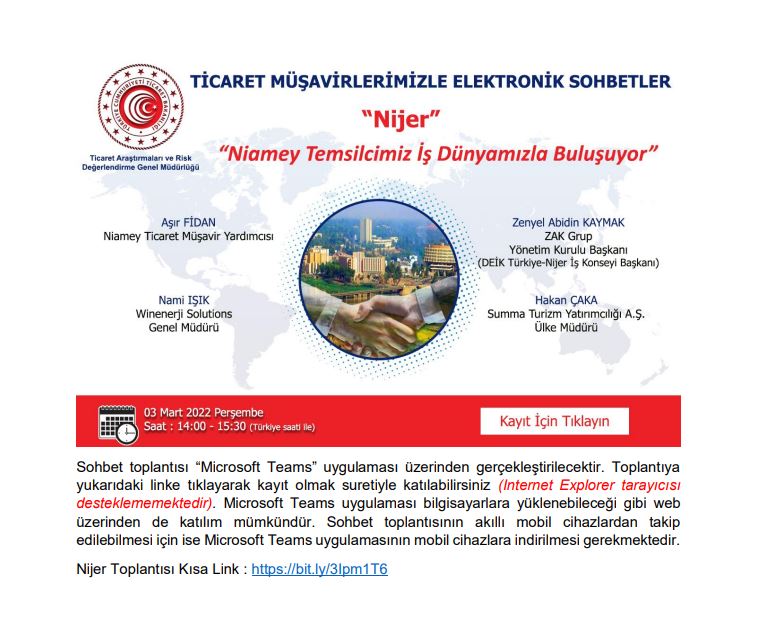 Ticaret Müşavirlerimizle Elektronik Sohbetler - Nijer