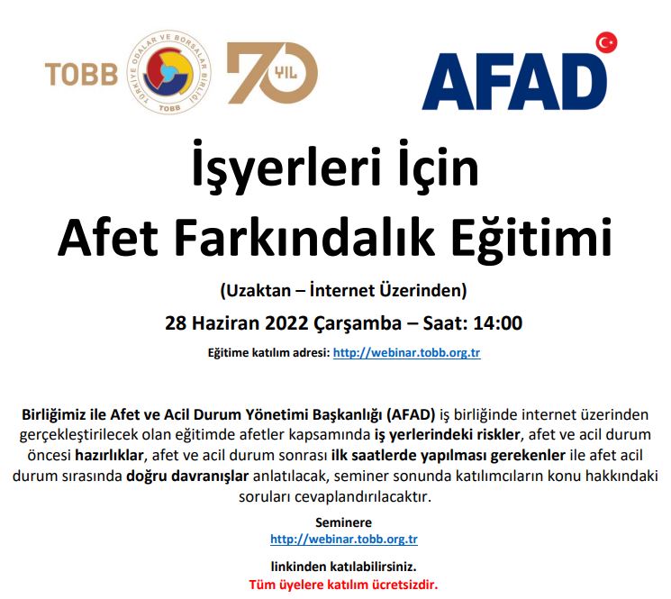  İşyerleri Için Afet Farkindalik Eğitimi