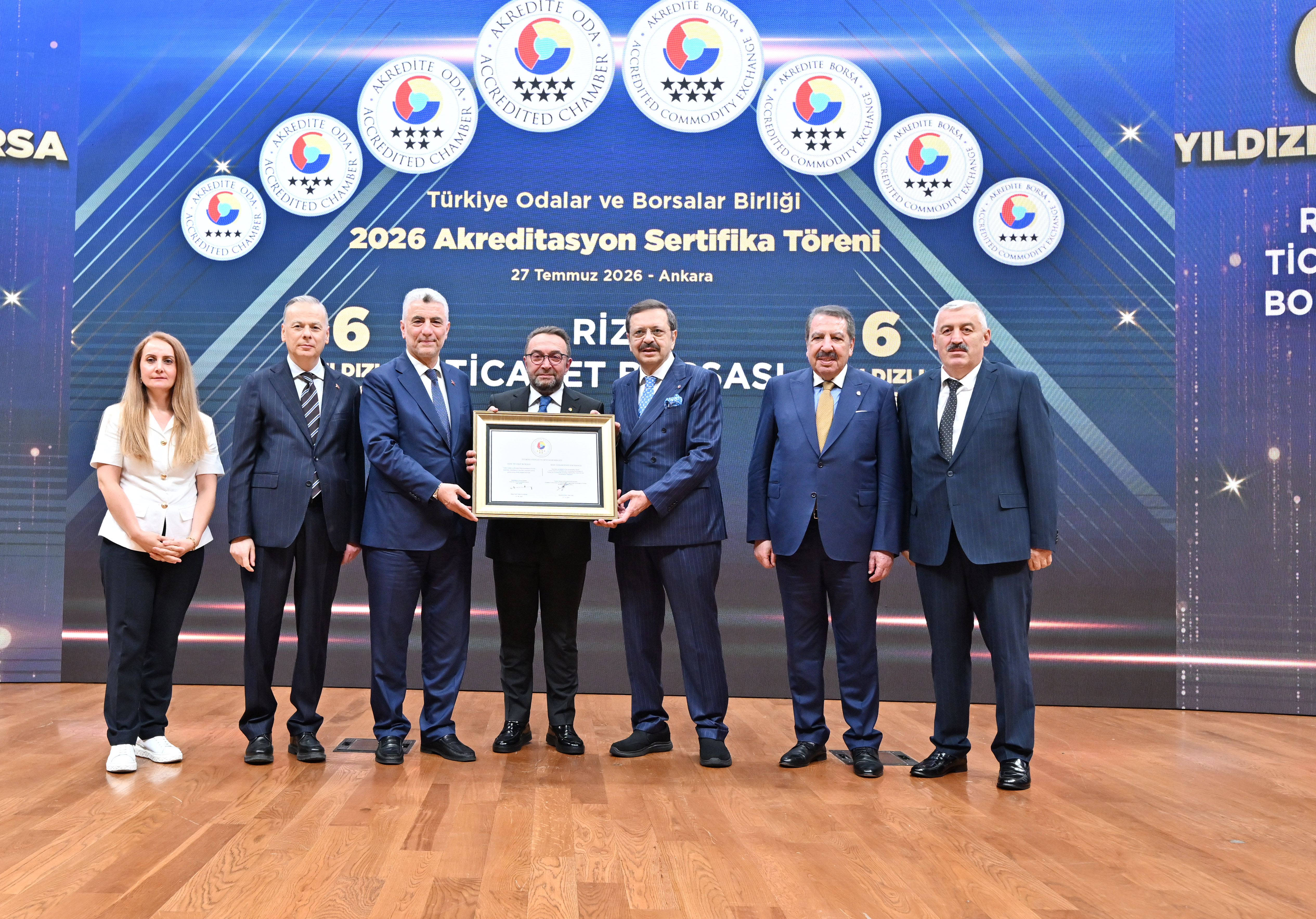 Rize Ticaret Borsası 6 Yıldızlı Akreditasyon Sertifikasını aldı